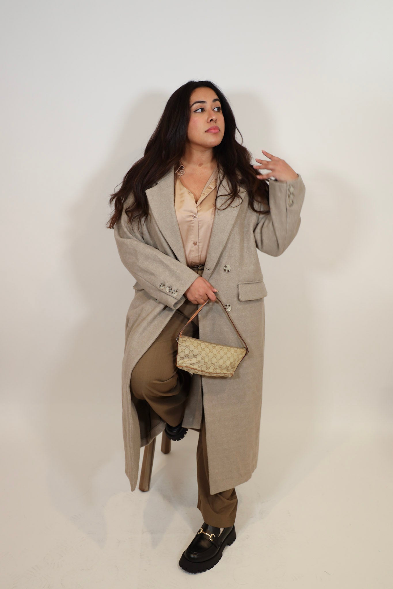 Double Breasted Lapel Duster Coat – Fresh Jasmine